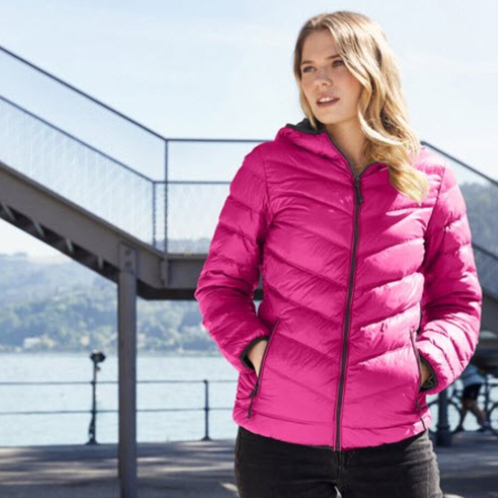 Calvin Klein Lightweight Puffer Jacket Packable Pink Black Size Medium